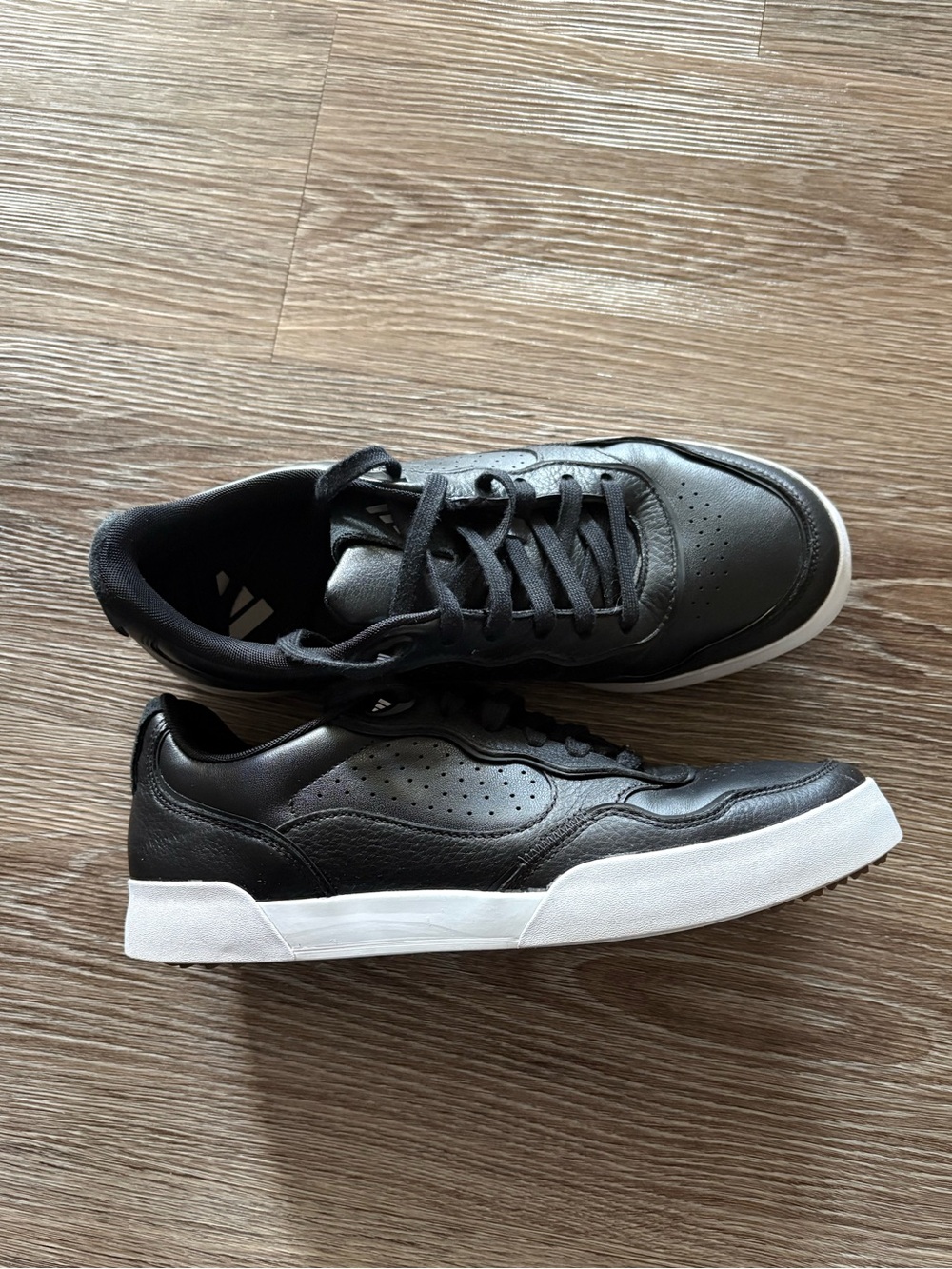 Adidas Black Leather Low-Top Sneakers
